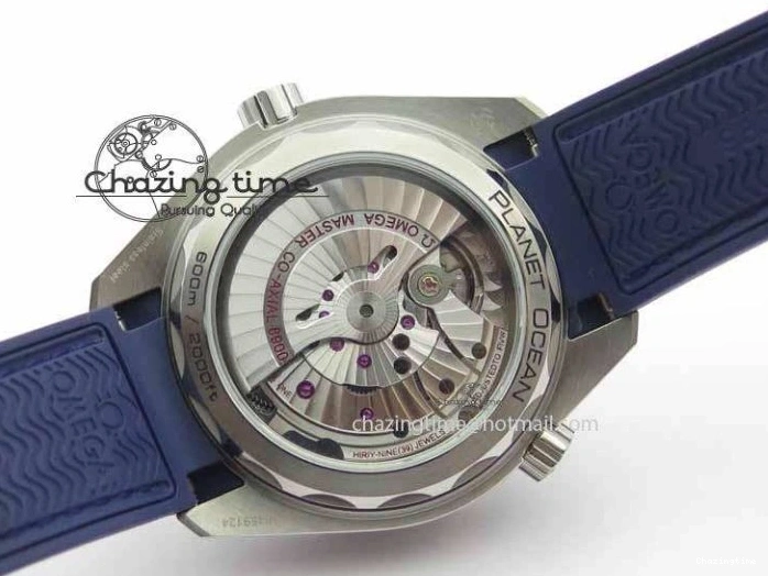 0320 Planet Ocean 2016 43.5mm SS OM 1:1 Best Edition Blue Dial On Blue Leather Strap A Sophisticated 8165